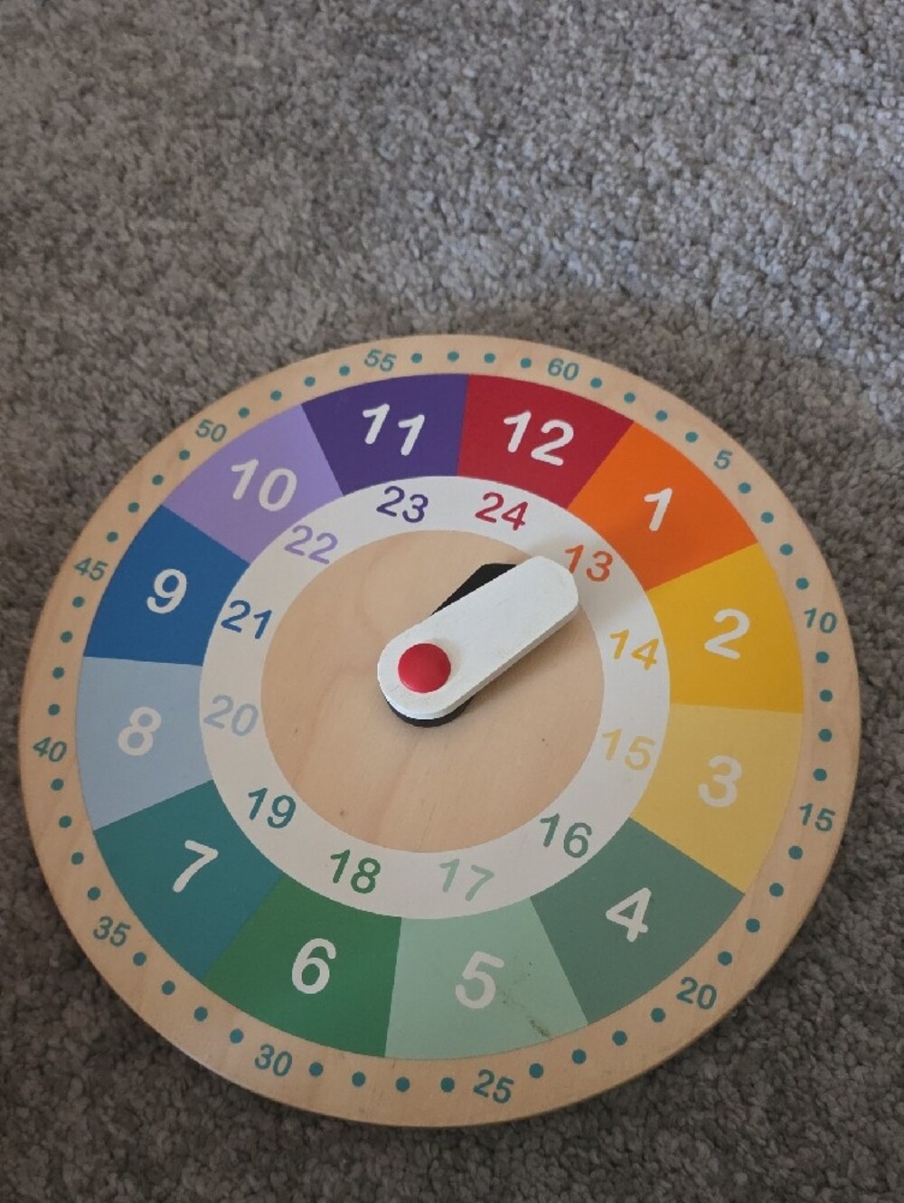 IKEA Wooden Teaching Clock in Rainbow Colors
